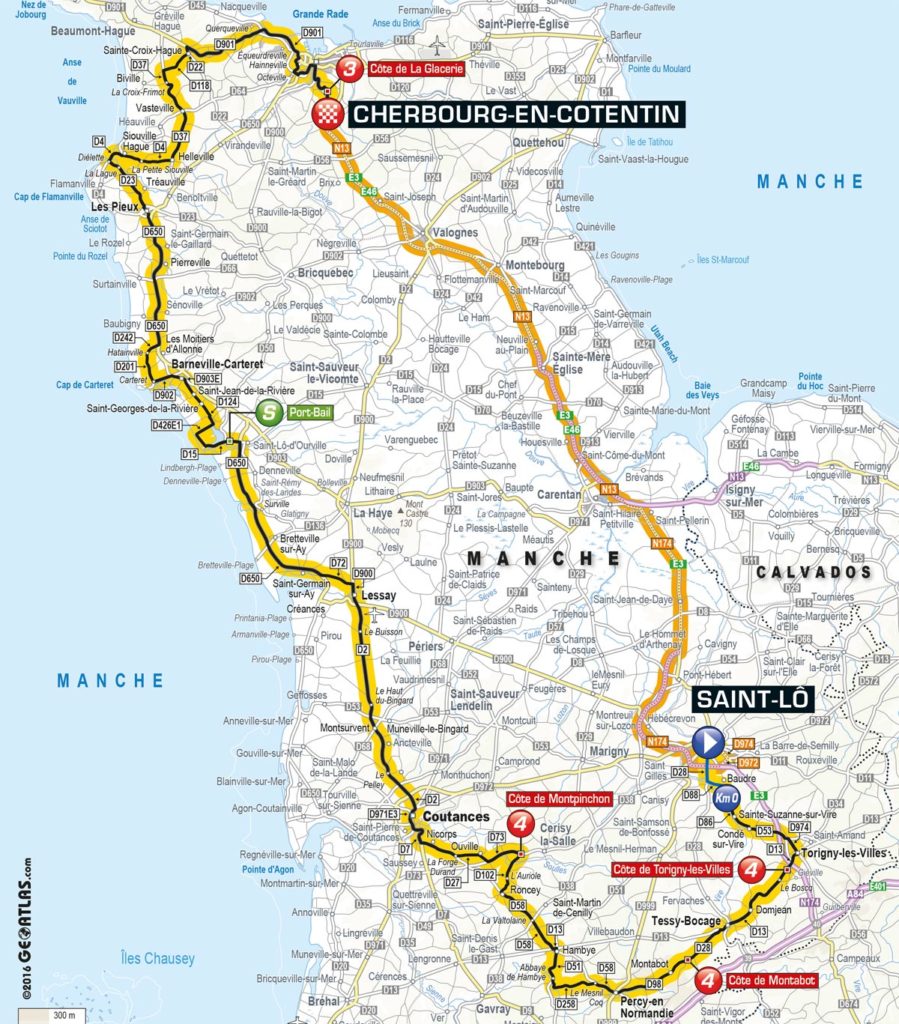 Tour de France 2016 – Karte der 2. Etappe