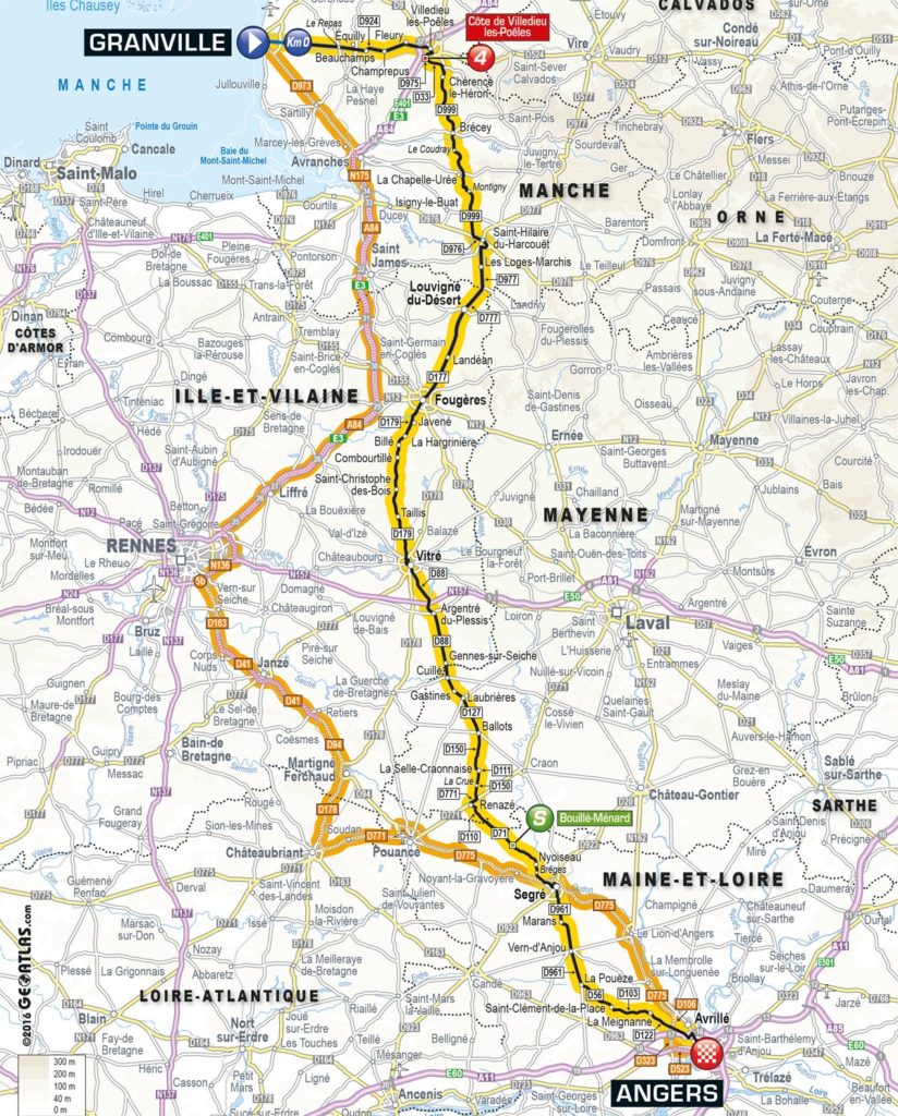 Tour de France 2016 – Karte der 3. Etappe