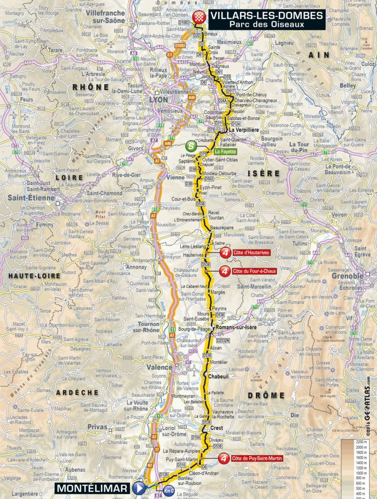 Tour de France 2016 – Karte der 14. Etappe