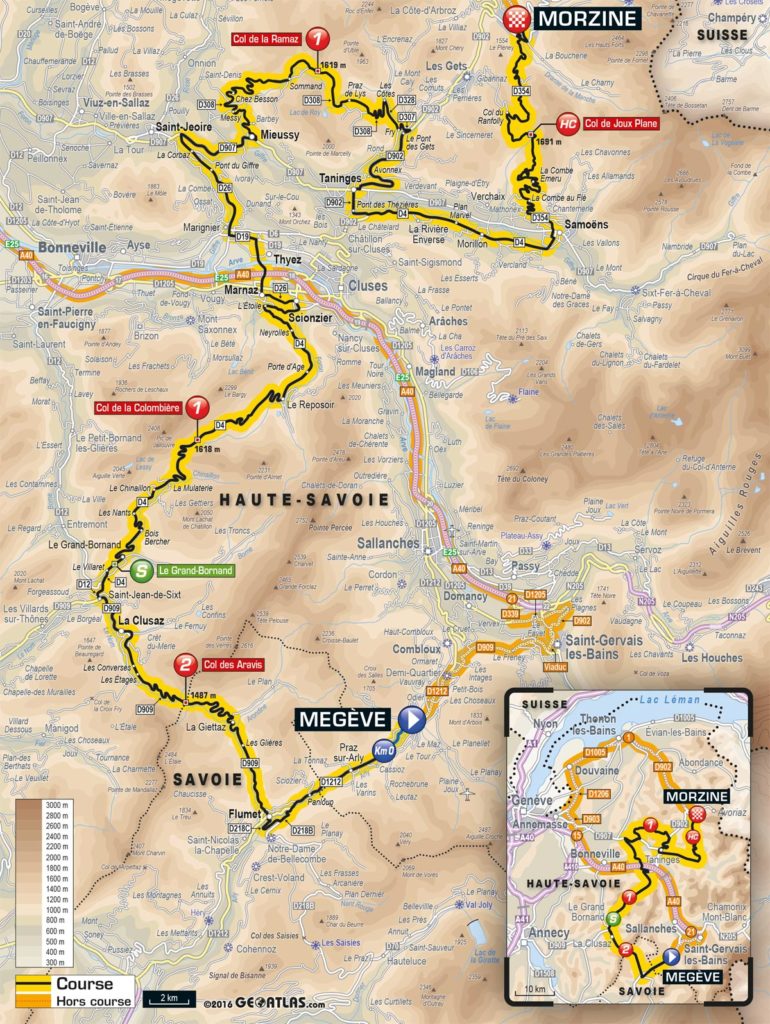 Tour de France 2016 – Karte der 20. Etappe