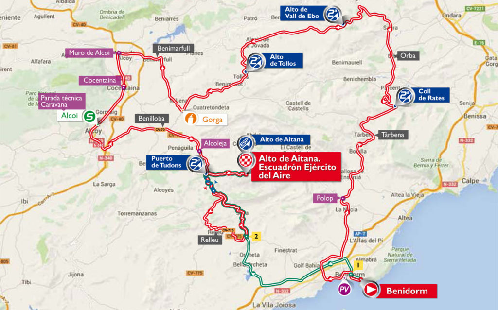 Die Karte der 20. Etappe der Vuelta 2016