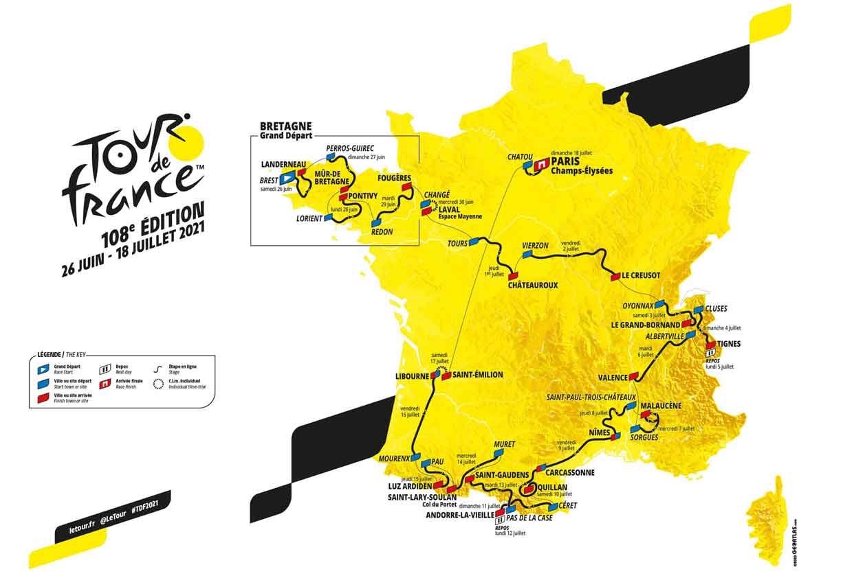 Tour de France 2021 Das ist die Strecke der 108. FrankreichRundfahrt