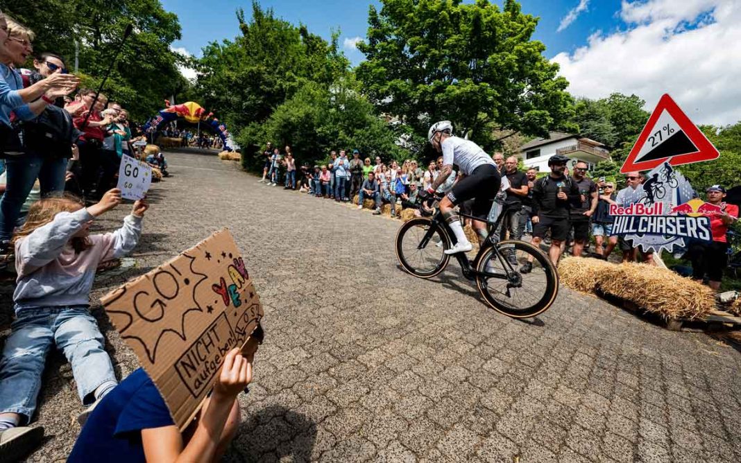 Red Bull Hill Chasers Radrennen auf wohl steilster Straße