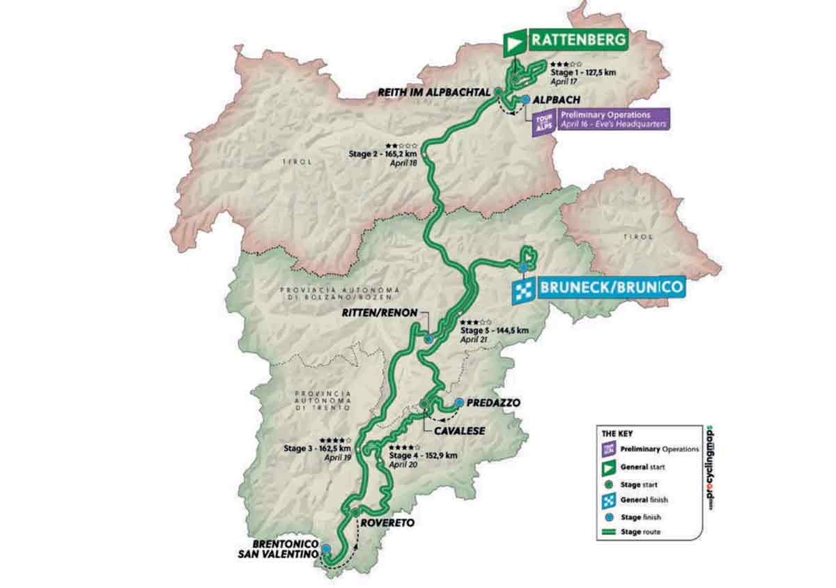 etappenplan tour of the alps 2023