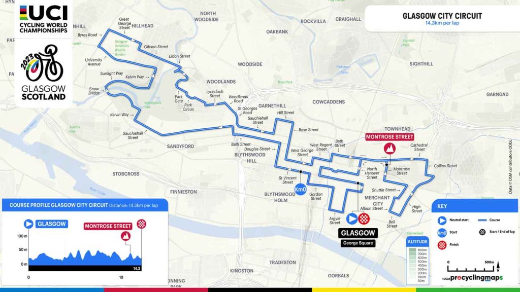 RadWM 2023 Glasgow Zeitplan, Profile, Strecken, Startlisten 