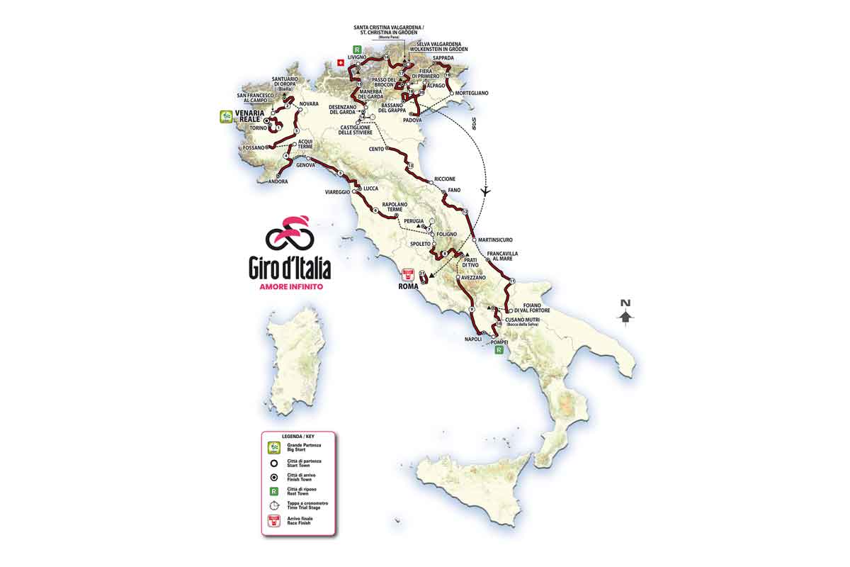 Giro d’Italia 2024 Strecke, Etappen, Profile der 107. Italien