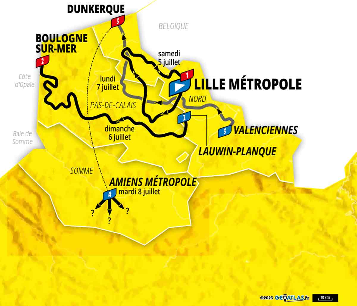 TDF2025 Die Etappen des Grand Depart der Tour de France 2025